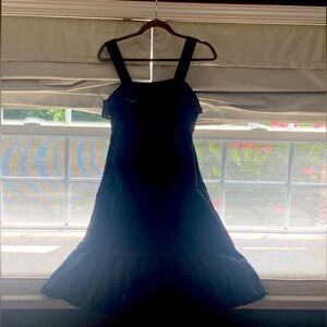 Black Cotton Midi Dress